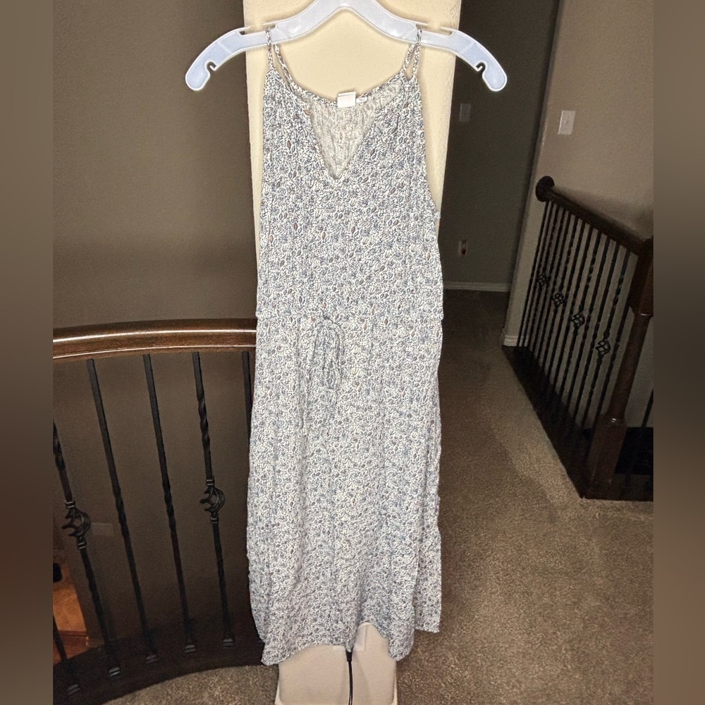 GAP Halter Dress Blue Floral Size XS Petite  Cottagecore Flower Spring Summer